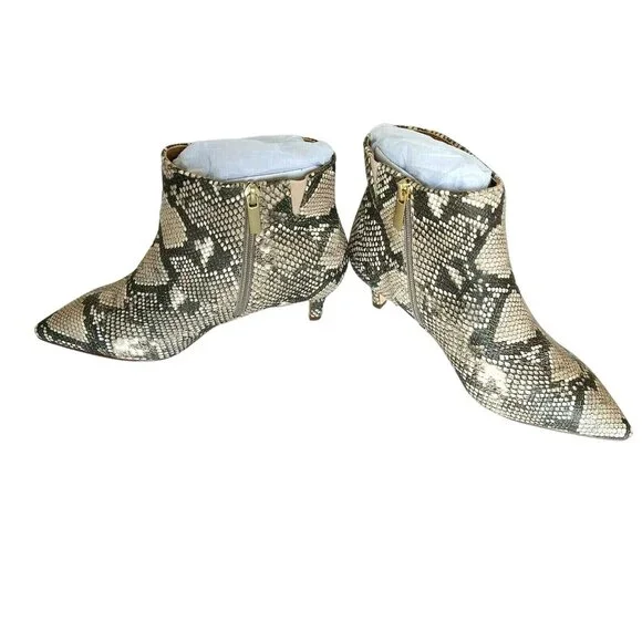 ComfortView Meredith Ankle Bootie Women Size 7 WW Snakeskin Print Kitten Heel - Picture 4 of 7